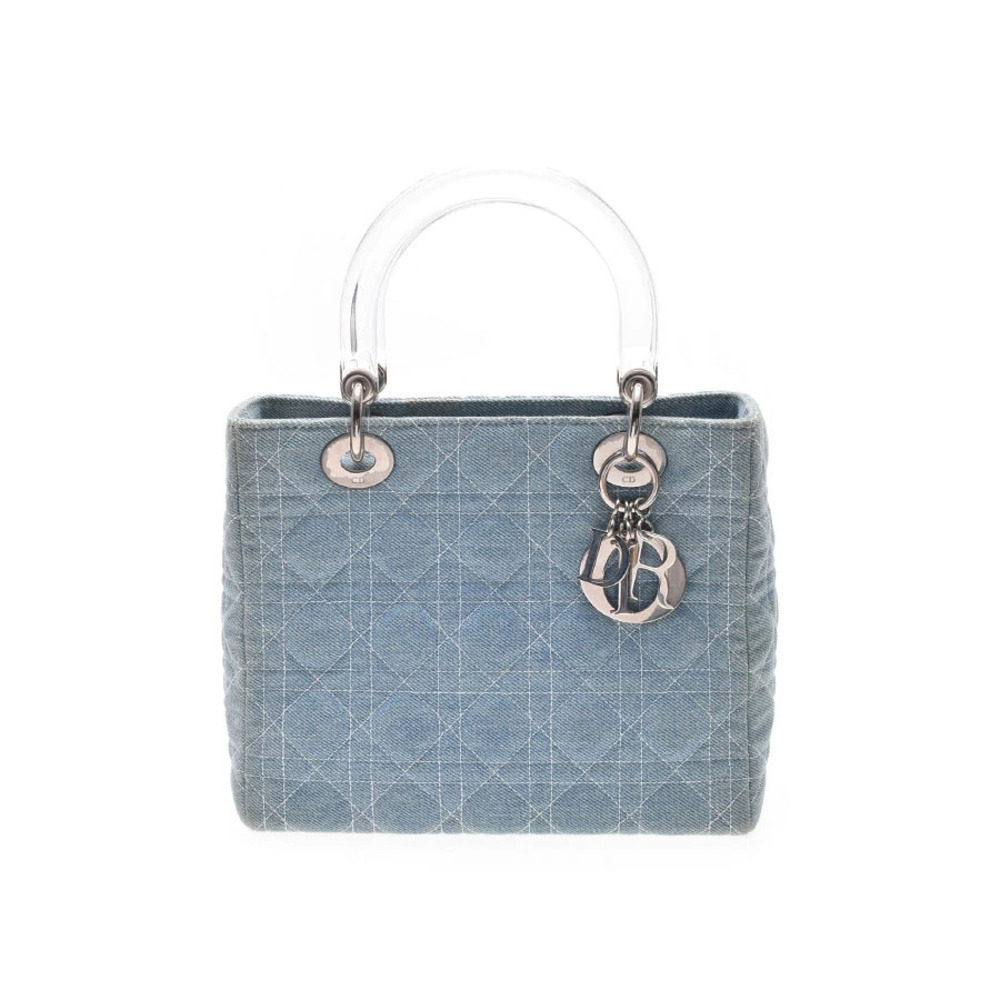 Dior Christian Lady Cannage Bag Denim Blue Strap